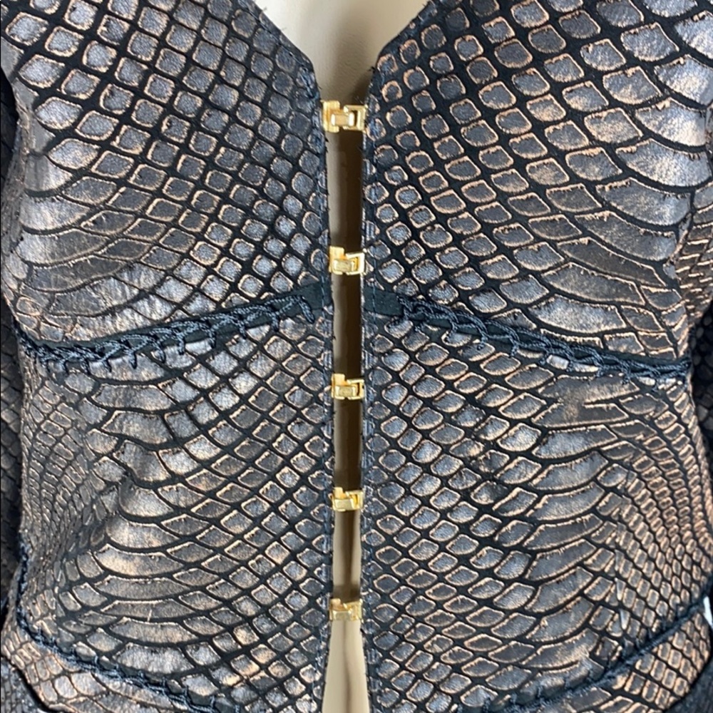 Natacha & Vanessa Python Embossed Jacket Small - image 6